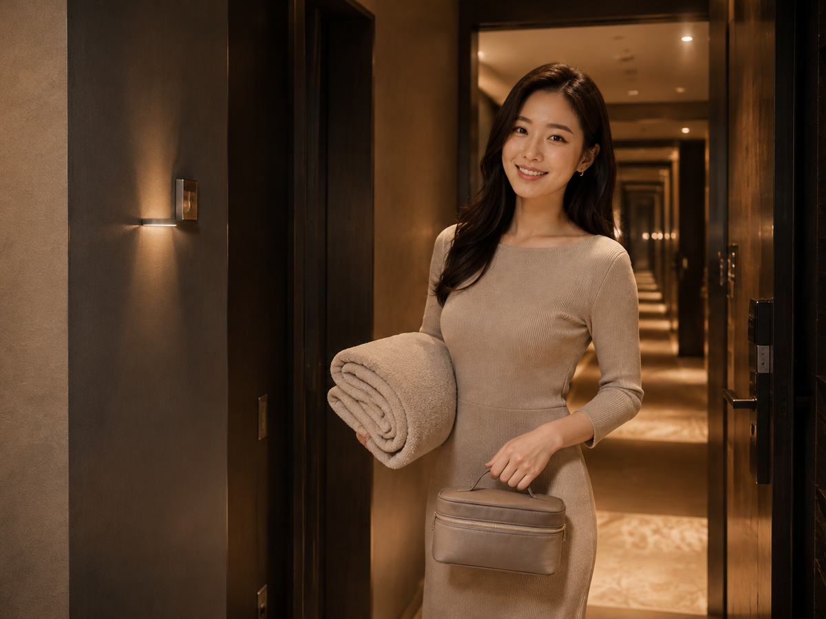 시흥 시화 방문 홈케어 일정을 준비하는 젊은 성인 한국 여성 관리사